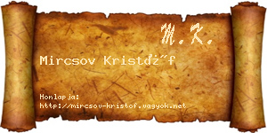 Mircsov Kristóf névjegykártya