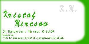 kristof mircsov business card